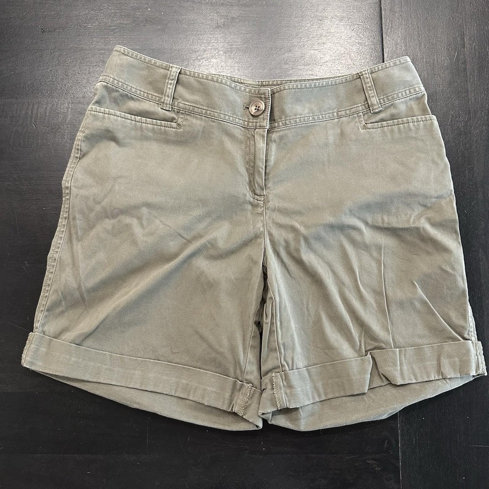 J. Jill‎ Shorts Womens 8 Green Stretch Lightweight Cuffed Gorpcore Streetwear
